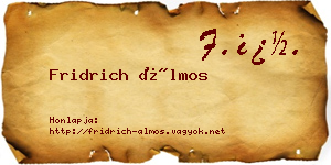 Fridrich Álmos névjegykártya